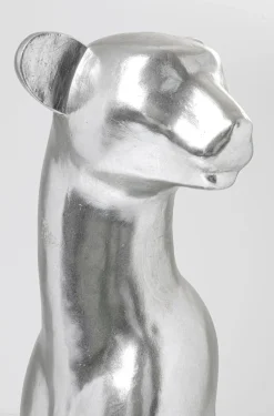 KARE Design Decofiguur Sitting Leopard Silver 150cm Fashion