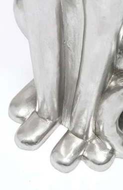 KARE Design Decofiguur Sitting Leopard Silver 150cm Fashion