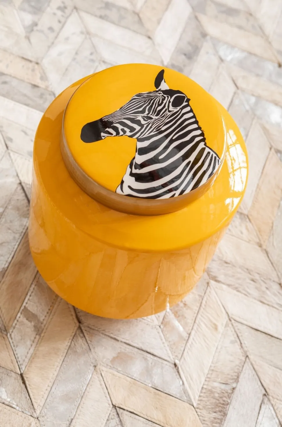 KARE Design Decoratiepot Zebra Geel 25cm Discount