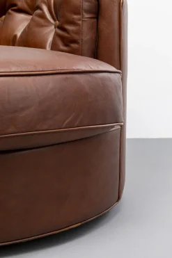 KARE Design Draaibare Fauteuil Music Hall Leather Brown Cheap
