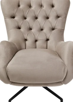 KARE Design Draaifauteuil Bellissima Velvet Beige Outlet