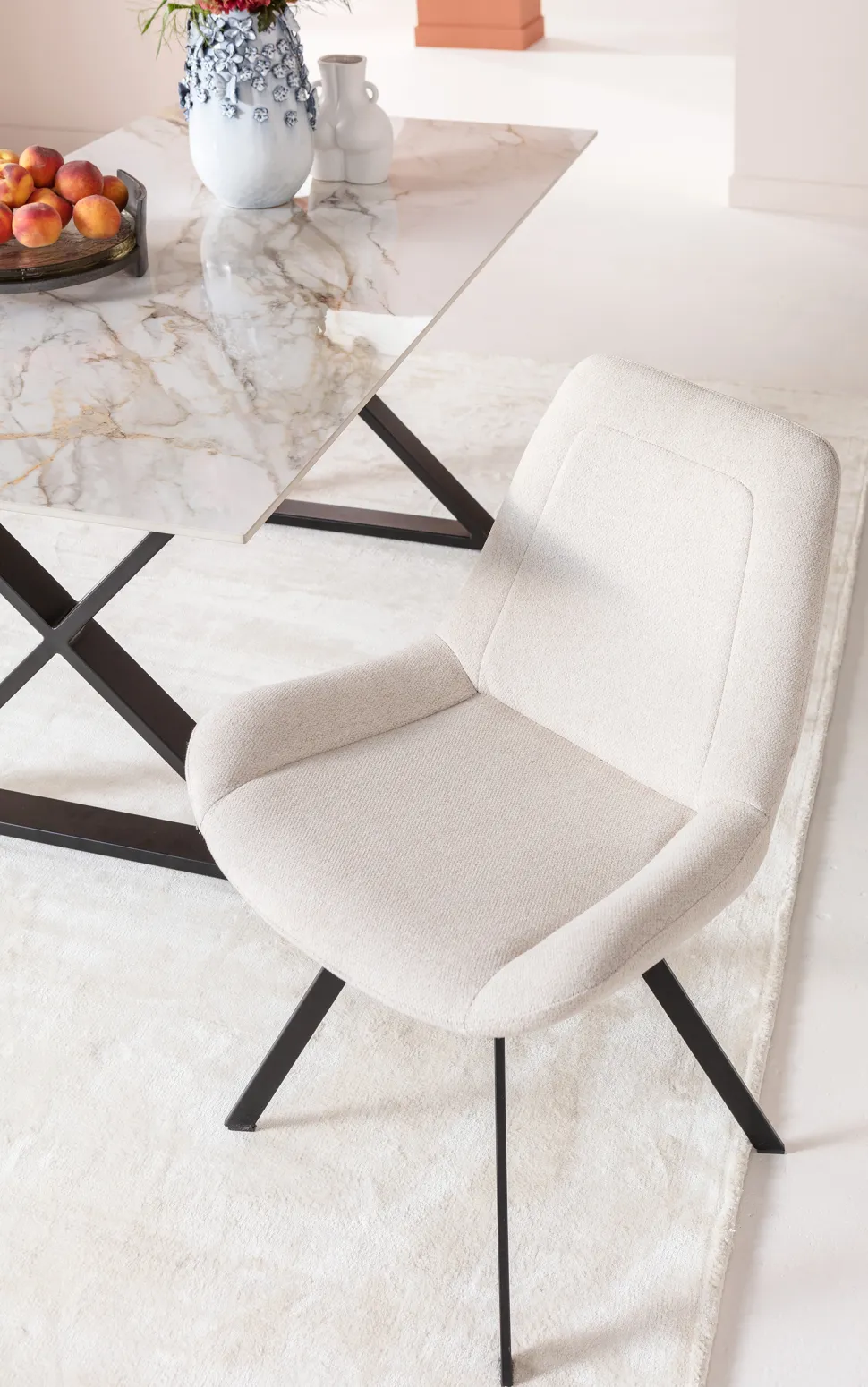 KARE Design Draaistoel Baron Cream Clearance