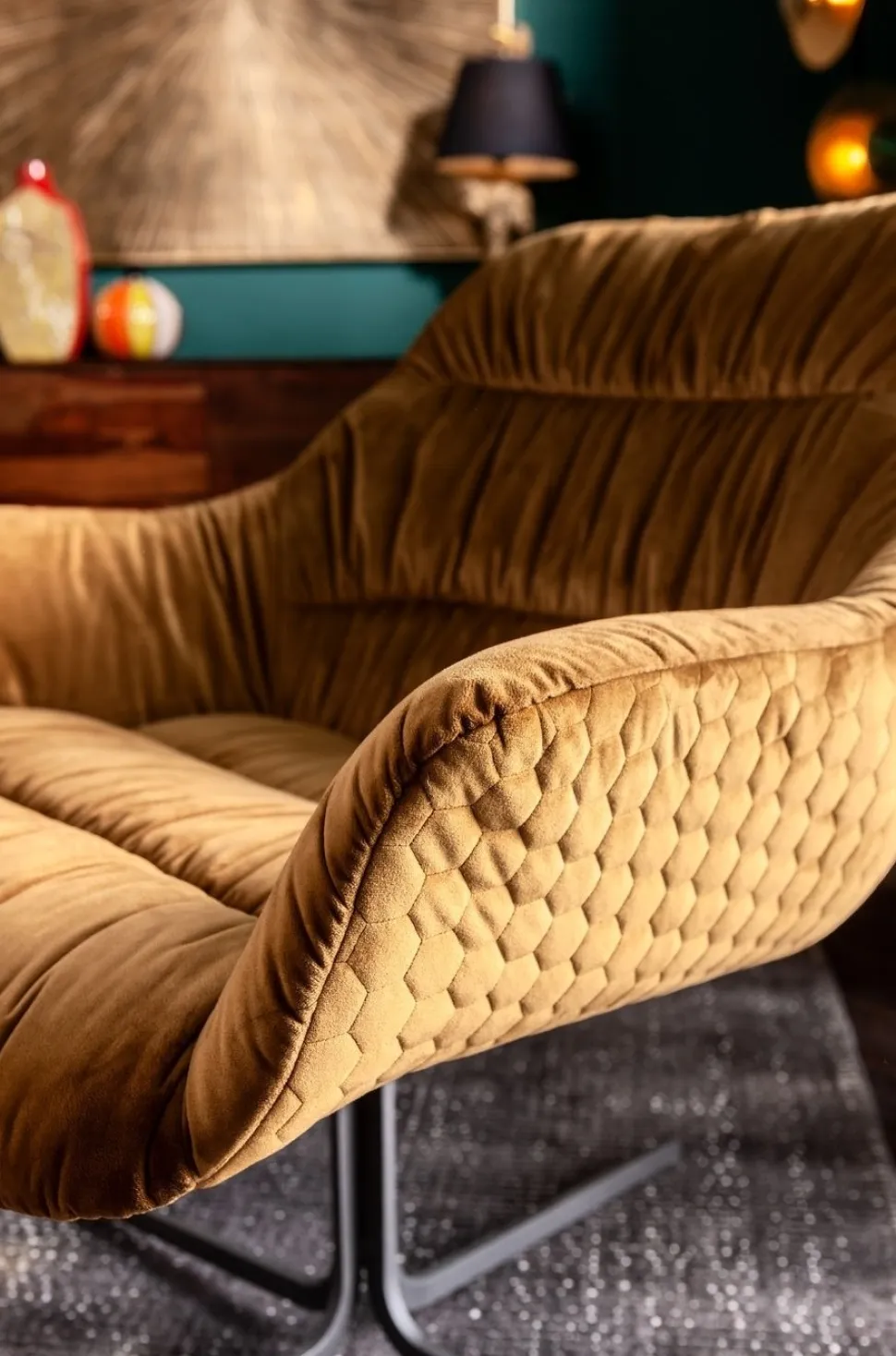 KARE Design Draaistoel Bristol Geel Hot
