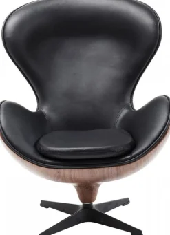 KARE Design Draaistoel Lounge Zwart Walnoot Best Sale