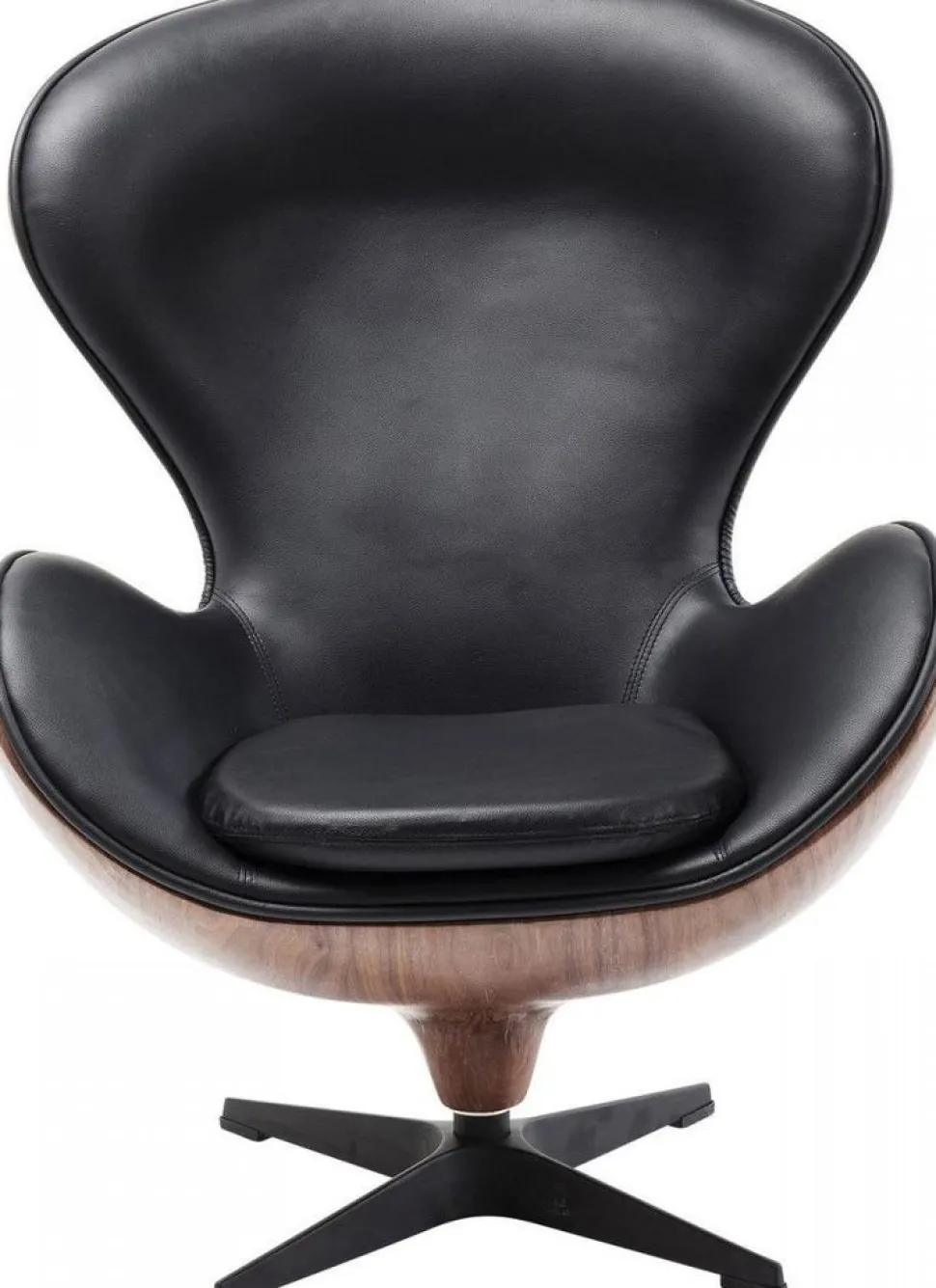 KARE Design Draaistoel Lounge Zwart Walnoot Best Sale