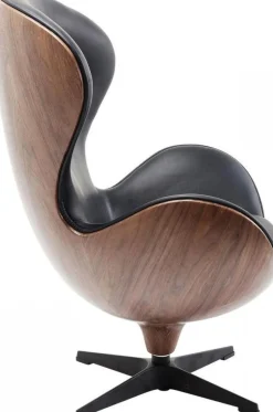 KARE Design Draaistoel Lounge Zwart Walnoot Best Sale