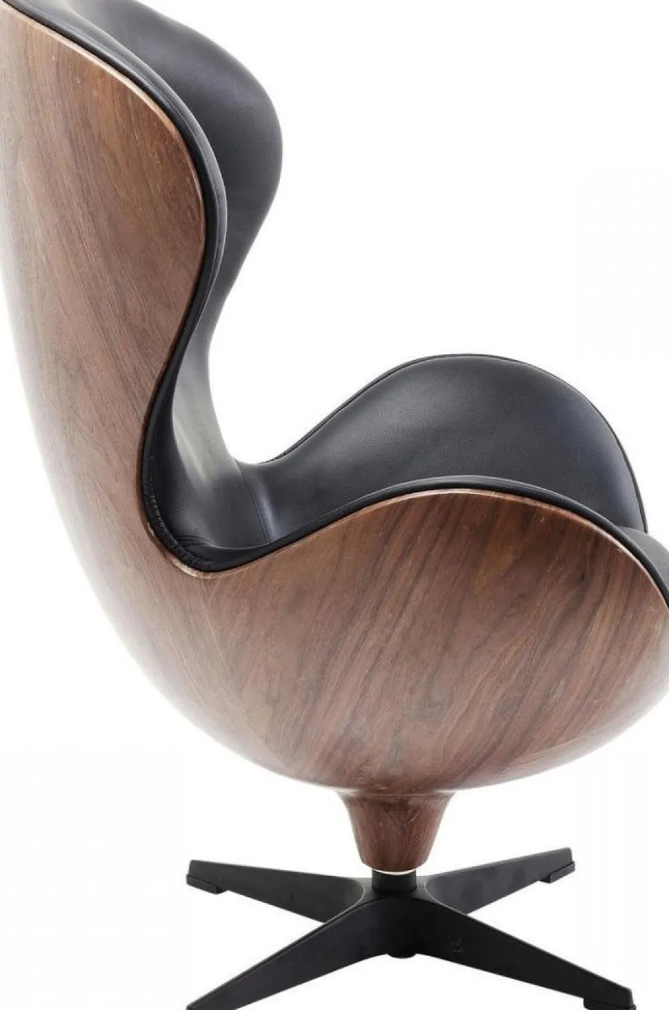 KARE Design Draaistoel Lounge Zwart Walnoot Best Sale