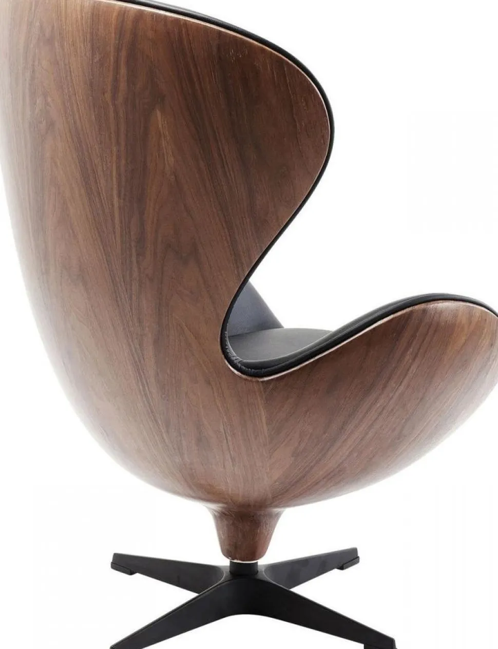 KARE Design Draaistoel Lounge Zwart Walnoot Best Sale