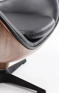 KARE Design Draaistoel Lounge Zwart Walnoot Best Sale