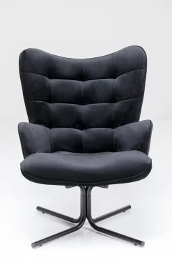 KARE Design Draaistoel Oscar Velvet Black Sale