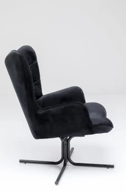 KARE Design Draaistoel Oscar Velvet Black Sale