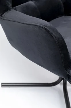 KARE Design Draaistoel Oscar Velvet Black Sale