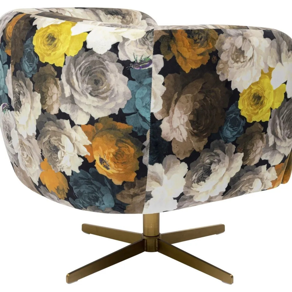 KARE Design Draaistoel Peony Flower Geel Discount