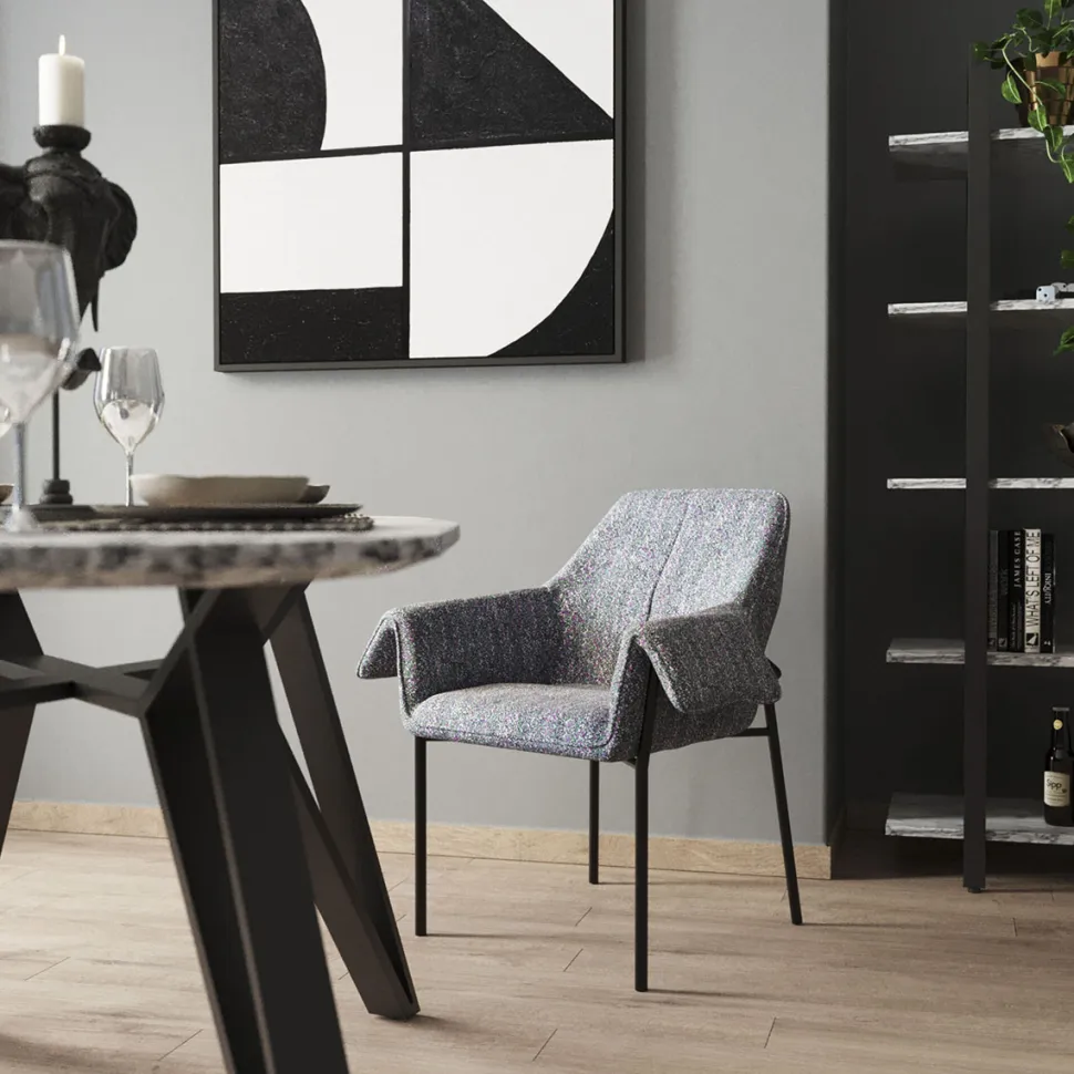 KARE Design Eetkamerstoel Bess Grey Flitter Cheap