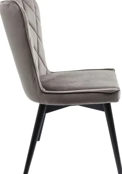 KARE Design Eetkamerstoel Black Marshall Fluweel Grijs Best