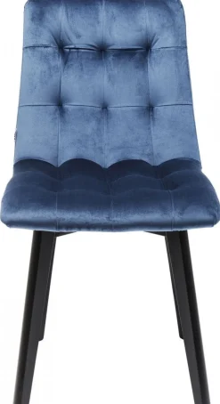 KARE Design Eetkamerstoel Black Moritz Fluweel Blauw Outlet