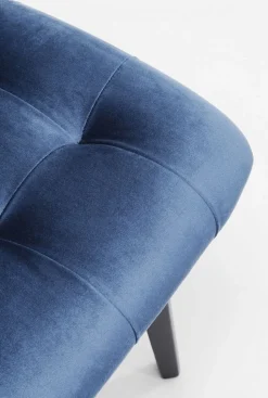KARE Design Eetkamerstoel Black Moritz Fluweel Blauw Outlet
