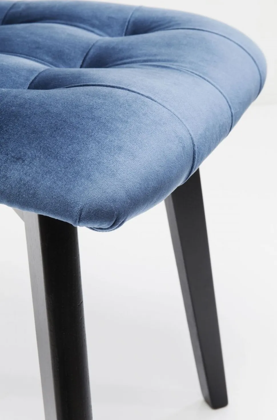 KARE Design Eetkamerstoel Black Moritz Fluweel Blauw Outlet