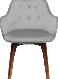 KARE Design Eetkamerstoel Dark Lady Fluweel Grijs Online