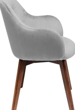 KARE Design Eetkamerstoel Dark Lady Fluweel Grijs Online