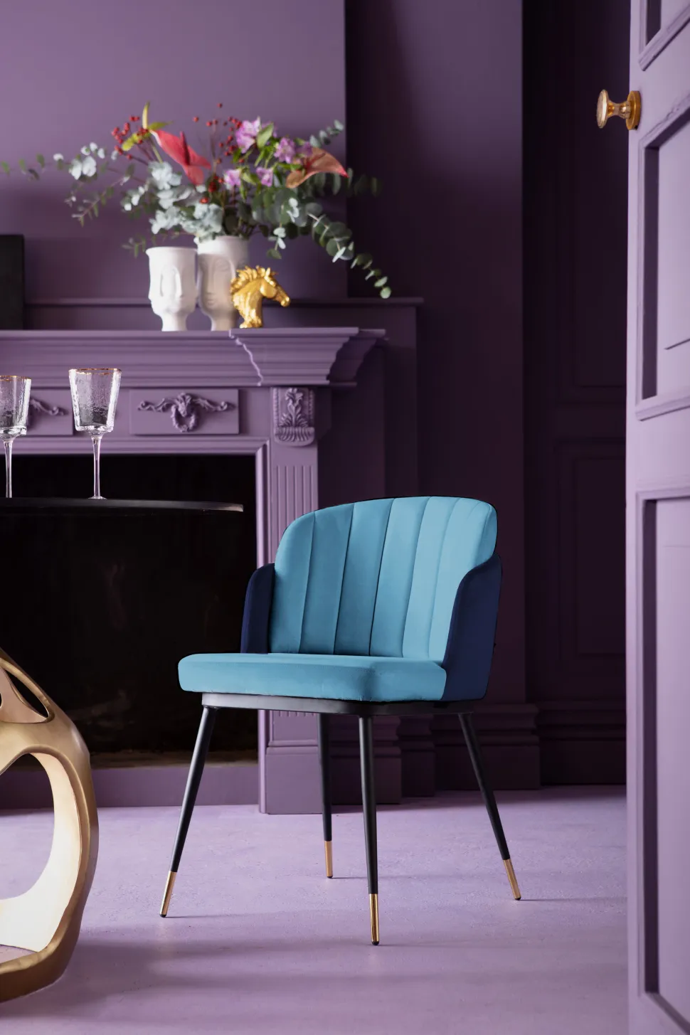 KARE Design Eetkamerstoel Hojas Blue Best
