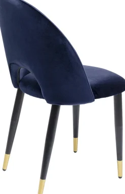 KARE Design Eetkamerstoel Iris Fluweel Blauw (set Van 2) Best Sale
