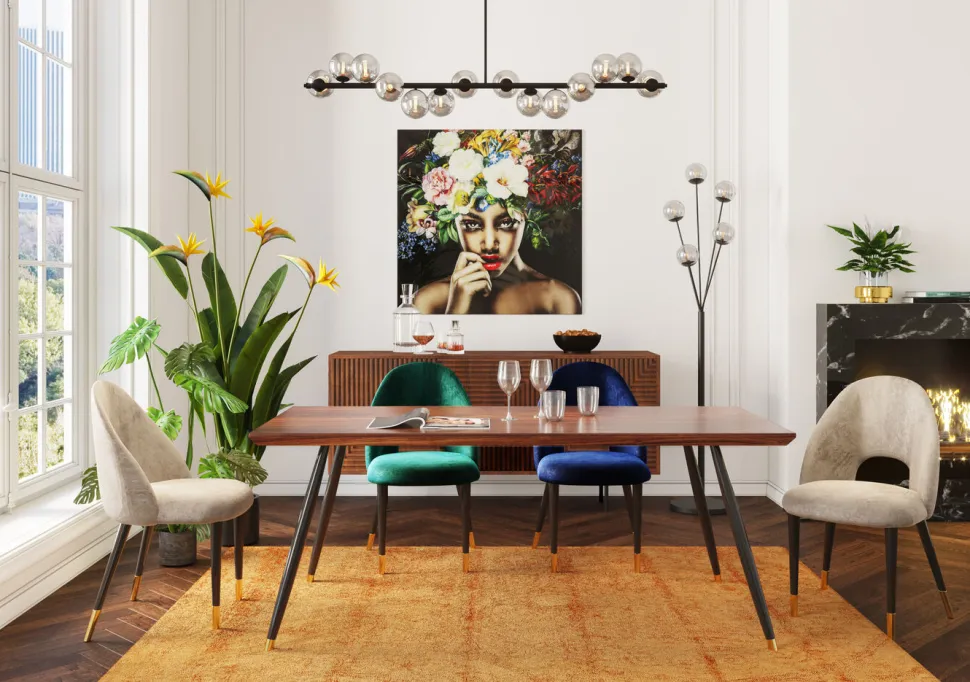 KARE Design Eetkamerstoel Iris Fluweel Groen Fashion