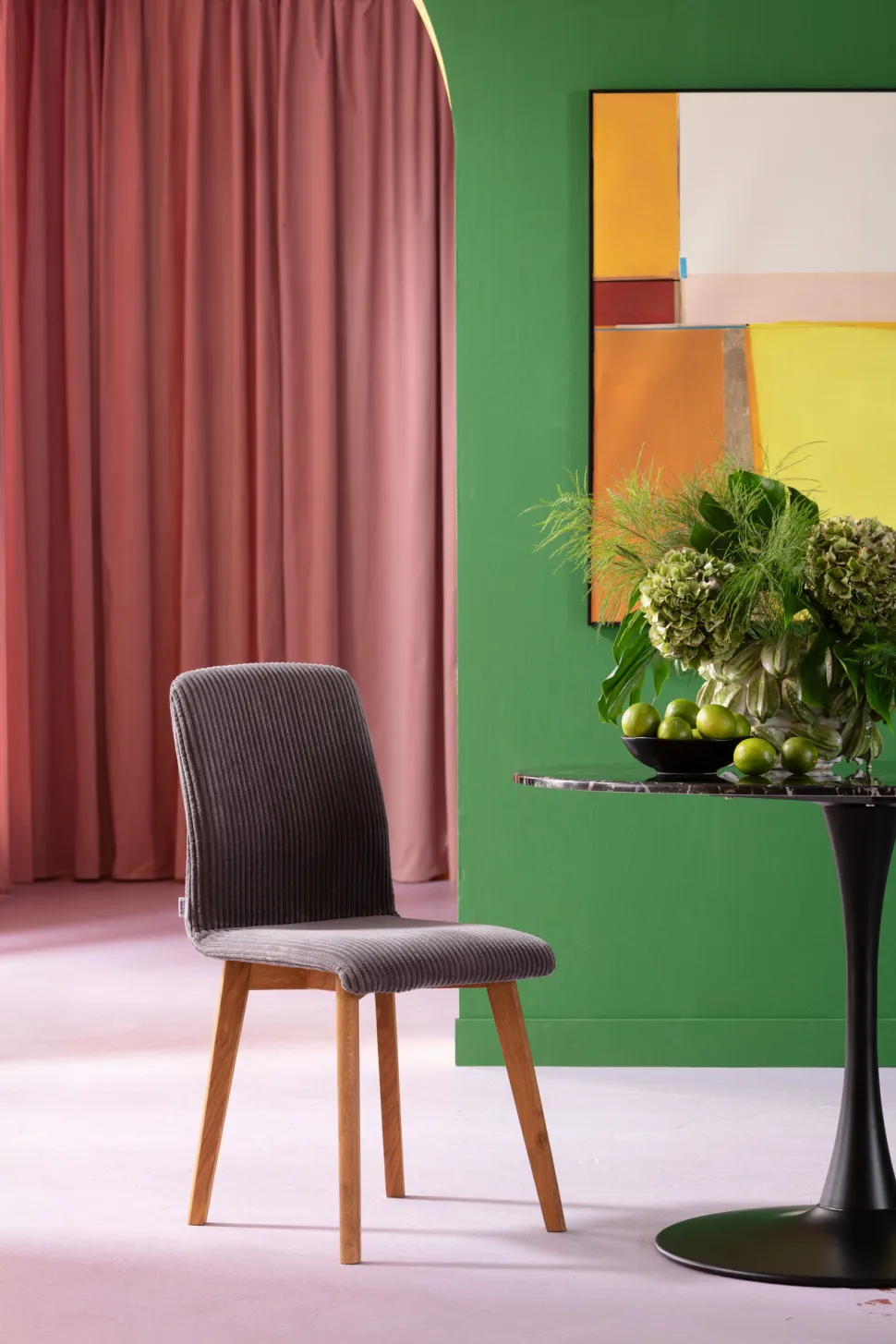 KARE Design Eetkamerstoel Lara Cord Grey Shop