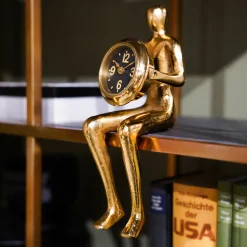 KARE Design Eettafel Clock Sitting Man Gold 8x27cm Best
