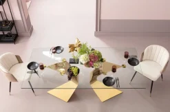 KARE Design Eettafel Gloria Goud 200x100cm Outlet