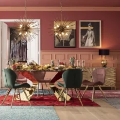 KARE Design Eettafel Gloria Goud 200x100cm Outlet
