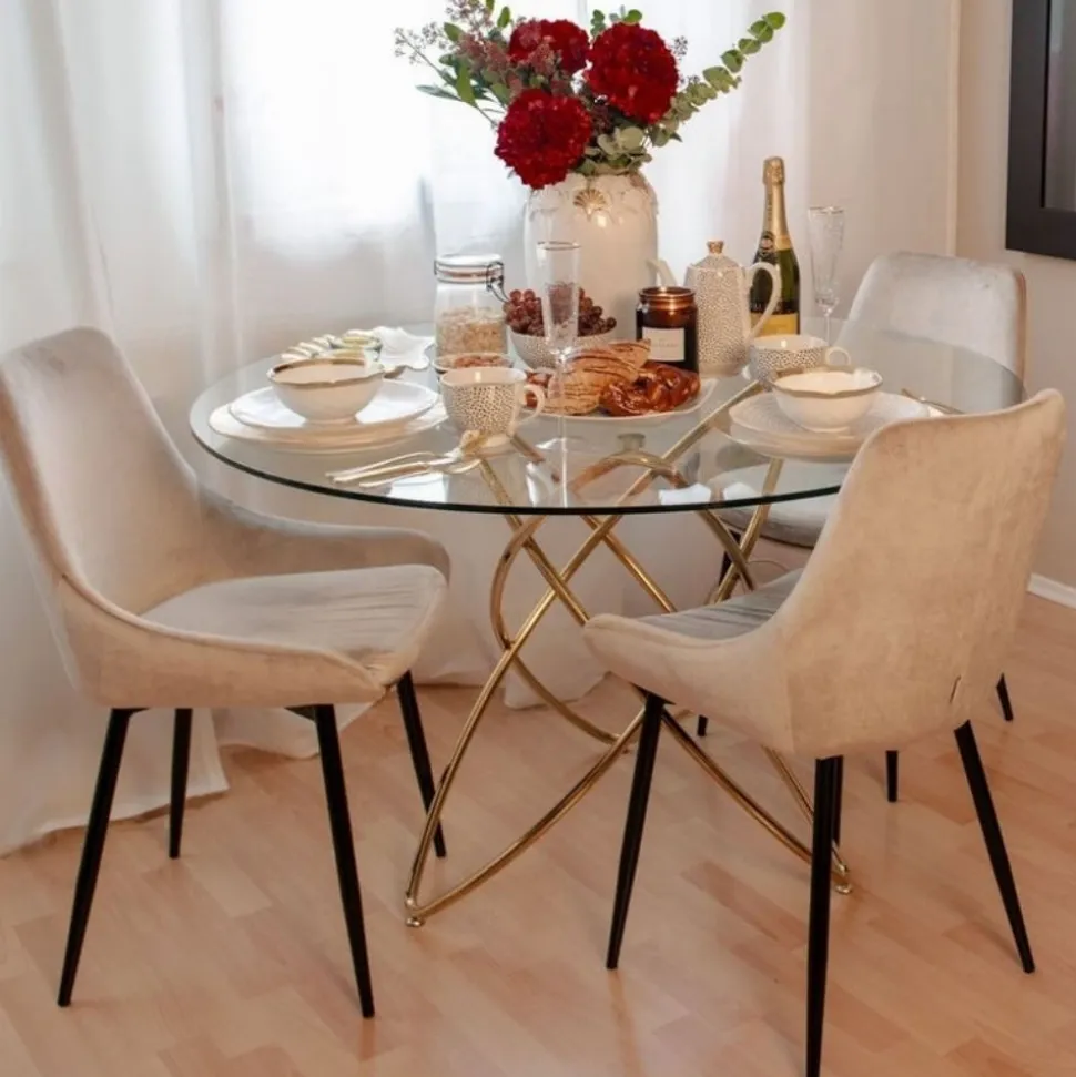 KARE Design Eettafel Molekular Goud Ø120cm Flash Sale