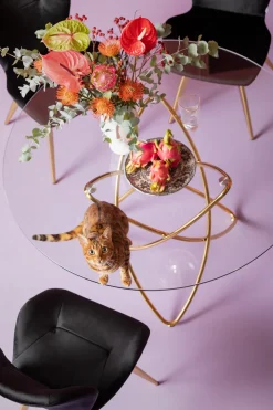 KARE Design Eettafel Molekular Goud Ø120cm Flash Sale