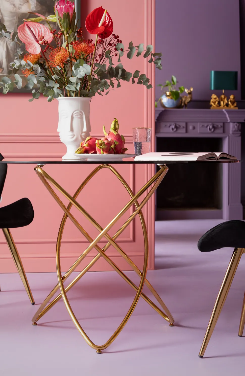 KARE Design Eettafel Molekular Goud Ø120cm Flash Sale