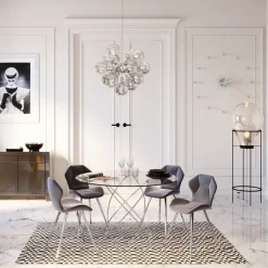 KARE Design Eettafel Molekular Zilver Ø120cm Store