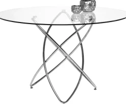 KARE Design Eettafel Molekular Zilver Ø120cm Store