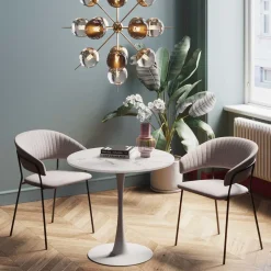 KARE Design Eettafel Schickeria Marble White Ø80cm Outlet