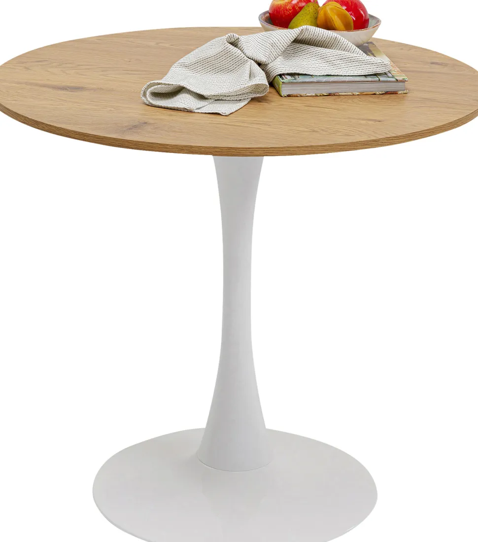 KARE Design Eettafel Schickeria Oak Print White Ø80cm Store