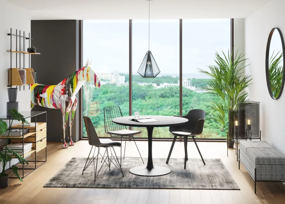 KARE Design Eettafel Schickeria Zwart Ø110cm Cheap