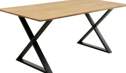 KARE Design Eettafel Symphony Oak Cross Black 180x90cm Outlet