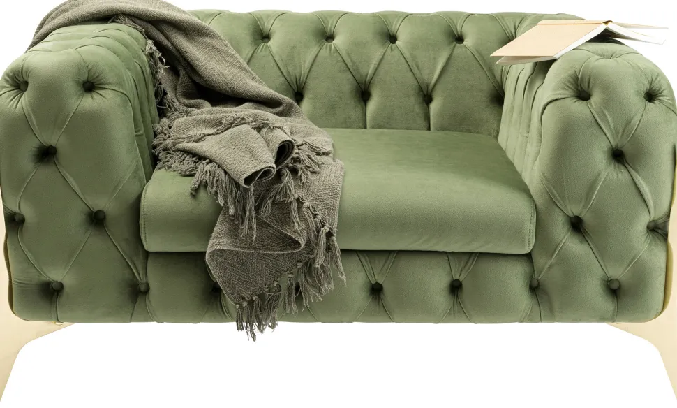 KARE Design Fauteuil Bellissima Velvet Green 120cm Fashion