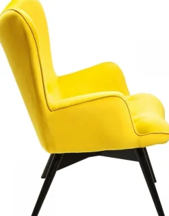 KARE Design Fauteuil Black Vicky Fluweel Geel Hot