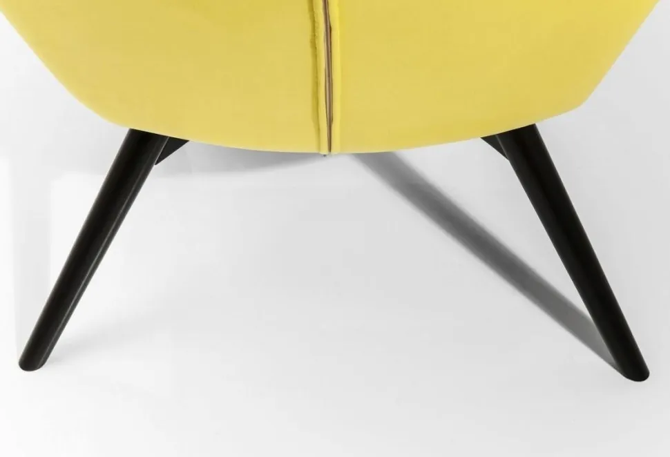 KARE Design Fauteuil Black Vicky Fluweel Geel Hot