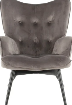 KARE Design Fauteuil Black Vicky Fluweel Grijs Store