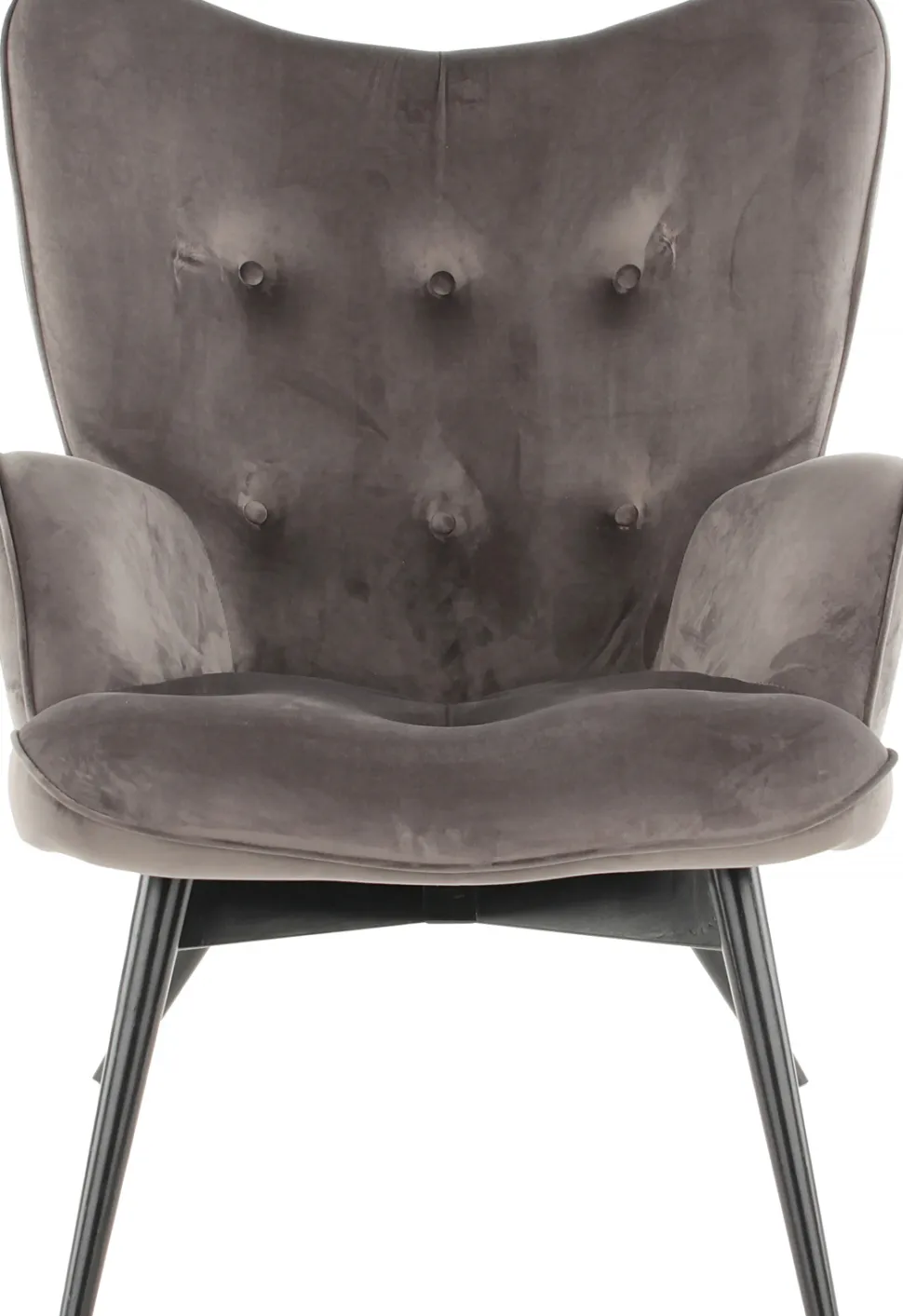 KARE Design Fauteuil Black Vicky Fluweel Grijs Store