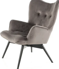 KARE Design Fauteuil Black Vicky Fluweel Grijs Store