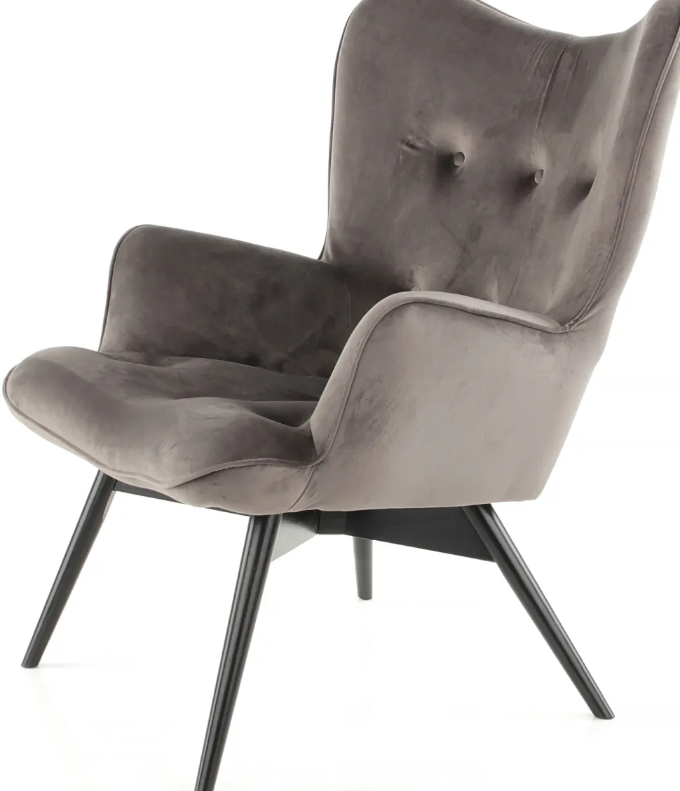 KARE Design Fauteuil Black Vicky Fluweel Grijs Store