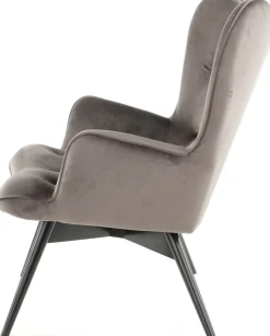 KARE Design Fauteuil Black Vicky Fluweel Grijs Store