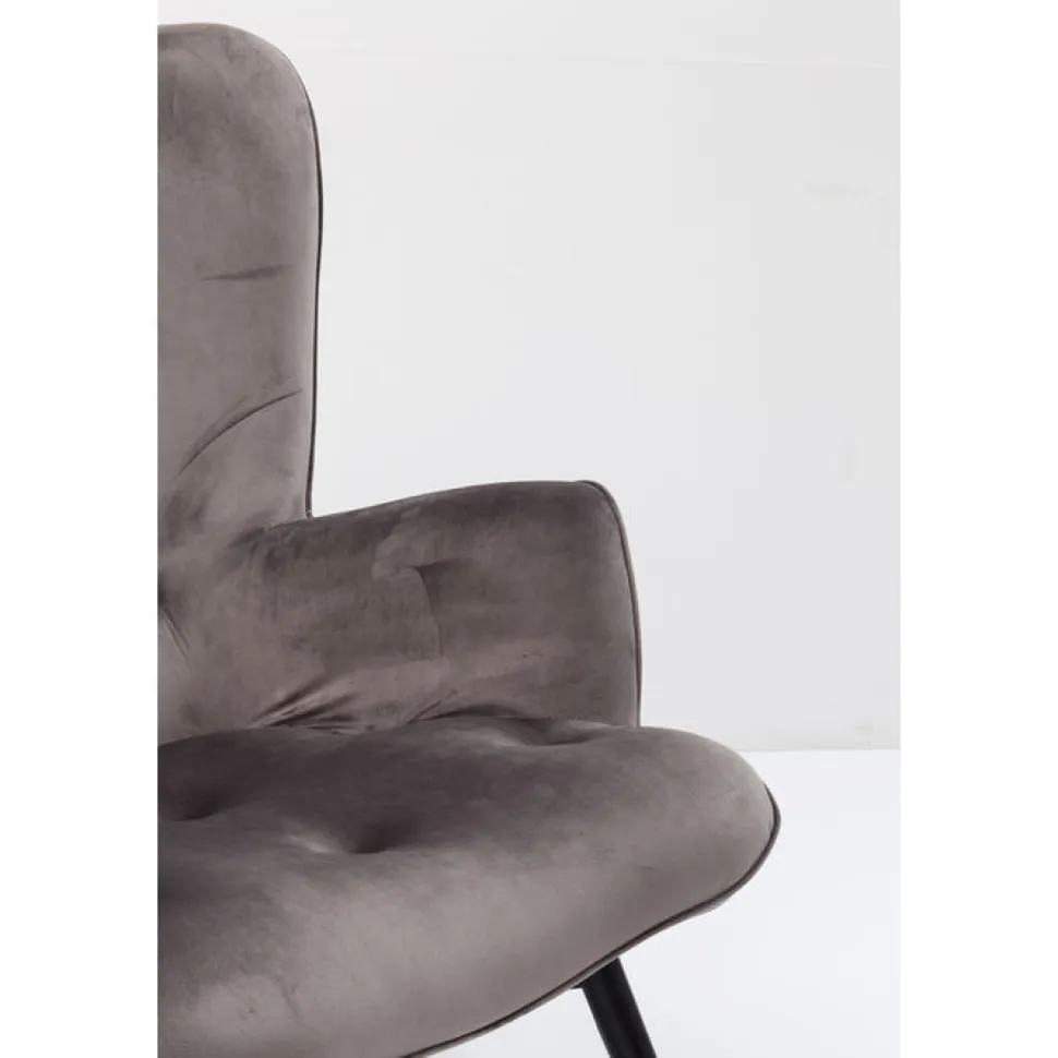 KARE Design Fauteuil Black Vicky Fluweel Grijs Store