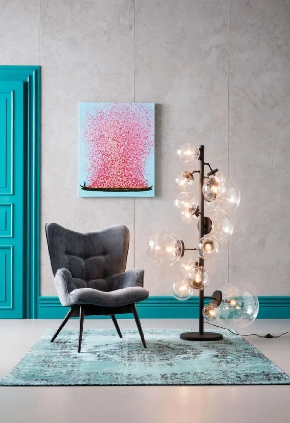 KARE Design Fauteuil Black Vicky Fluweel Grijs Store